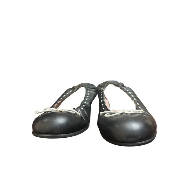 MANOLO BLAHNIK TEFAMOD Black White Bow Flats Ballet SHOES size 41 - Picture 4 of 8
